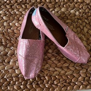 Canvas pink Barbie glitter Toms